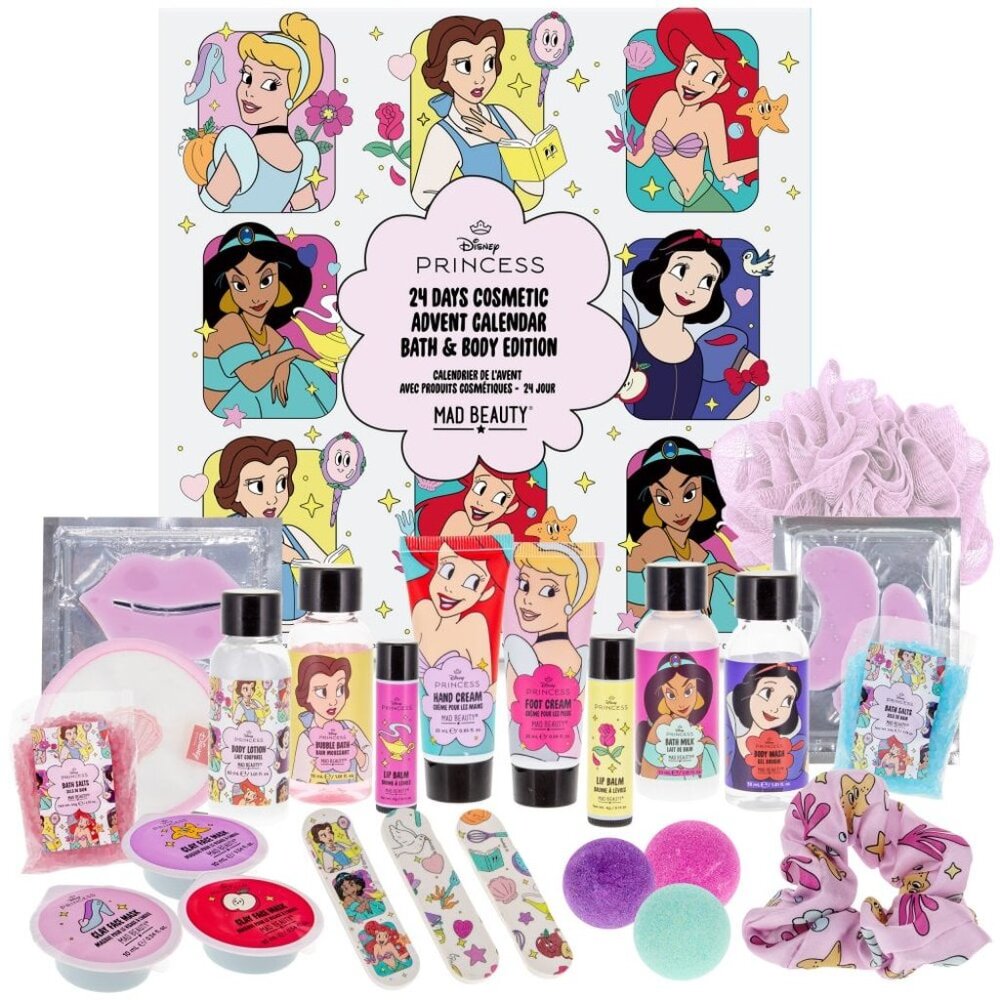MAD BEAUTY x Disney Princess Express 24 Days Advent Calendar Bath & Body Set